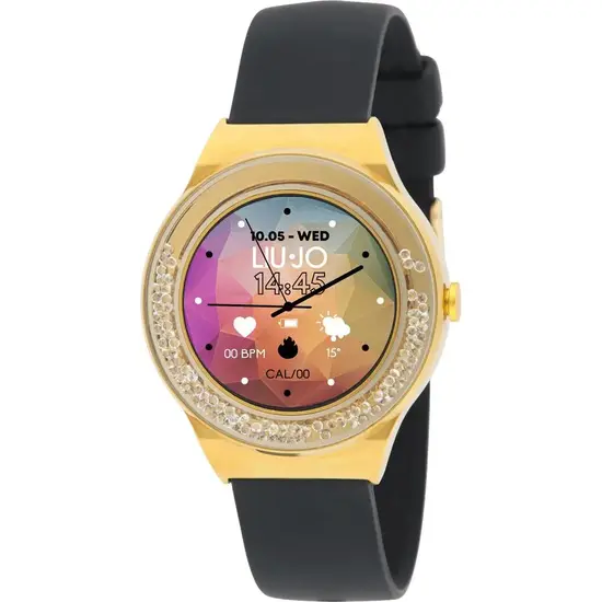 Pozłacany smartwatch damski Liu Jo z cyrkoniami