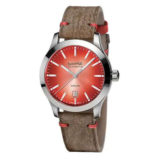 Męski zegarek Eberhard Aiglon Grande Taille 41030.14 SE CA2 z czerwoną tarczą