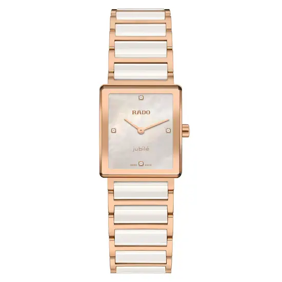 Damski zegarek Rado Integral z diamentami na perłowej tarczy