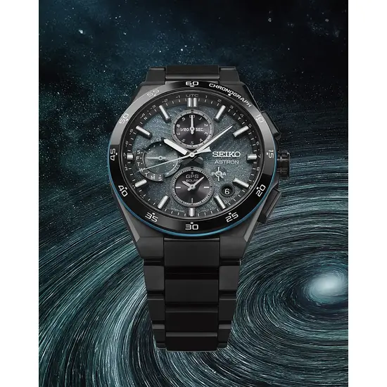 Zegarek męski Seiko Astron GPS Solar Dual Time Chronograph Limited Edition SSH187J1, Wersja: niebieska2 