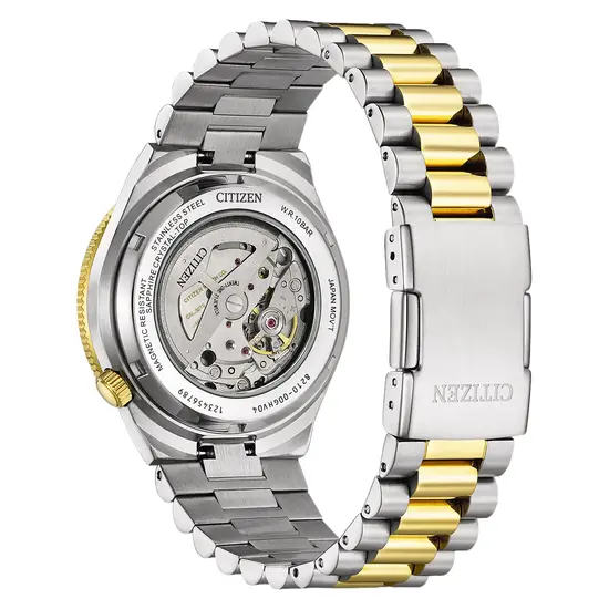 Przeszklony dekiel w zegarku Citizen Tsuyosa Shore NJ0234-58X