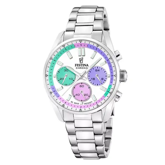 Zegarek damski Festina z chronografem i bransoletą