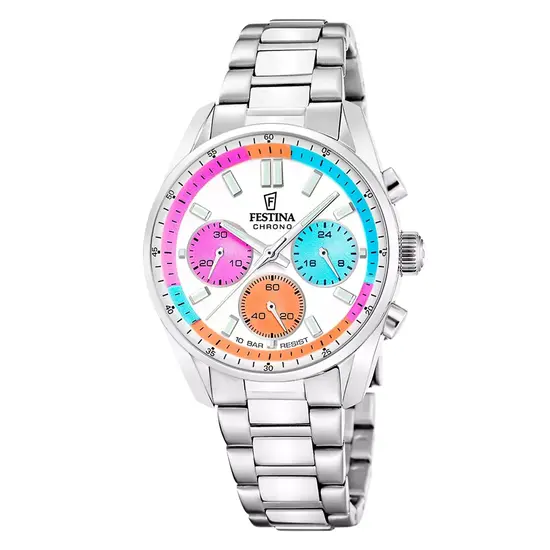 Zegarek damski Festina z chronografem i bransoletą