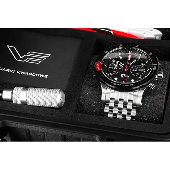 Zestaw Vostok Europe Batiscafos Chrono Tybur Fight Timer Edition 6S21-511ES14B w pudełku Dry Box
