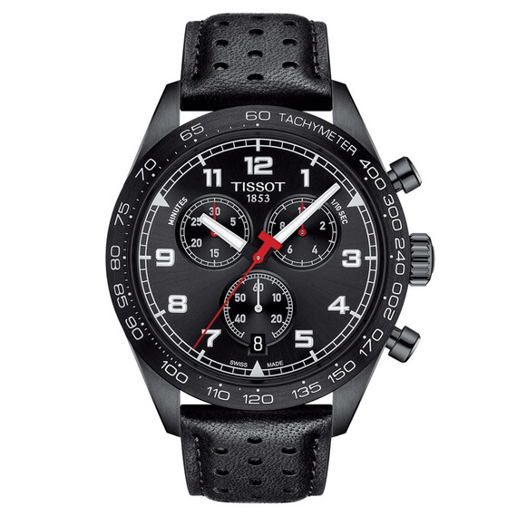 Sportowy zegarek męski Tissot PRS 516 Chronograph w czarnej kolorystyce