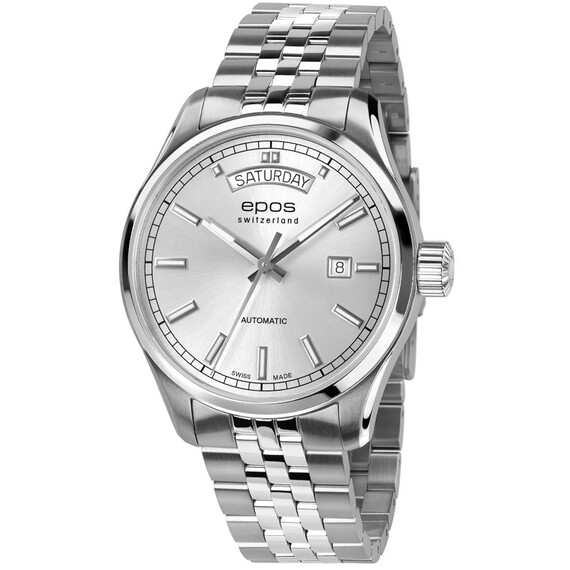 Zegarek męski Epos Passion Day Date 3501.142.20.98.30 ze srebrną tarczą