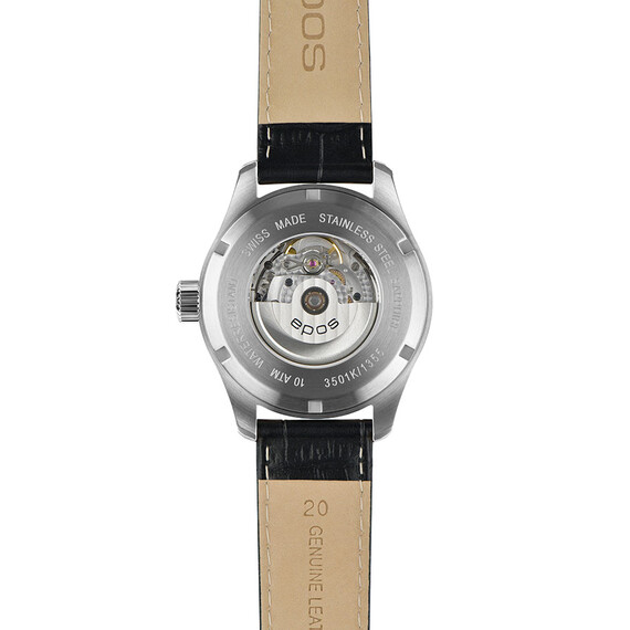 Przeszklony dekiel w zegarku Epos Passion Day Date 3501