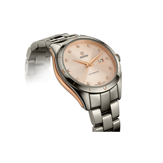Rado HyperChrome Automatic Diamonds zegarek damski ze złotą tarczą