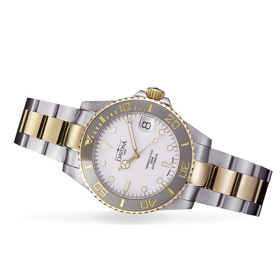 Biała tarcza w zegarku Davosa Ternos Medium Automatic 166.197.20