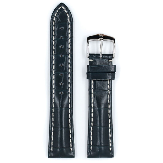 Niebieski pasek z aligatora do zegarka