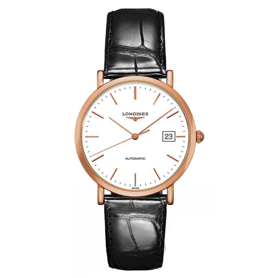 Męski różowo złoty zegarek Longines Elegant Automatic