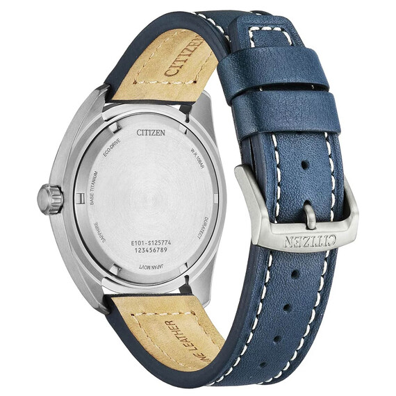 Niebieski pasek skórzany w zegarku Citizen Military BM8560-45LE