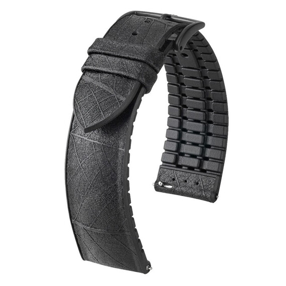 Wegański pasek do zegarka Hirsch Leaf czarny 20 mm
