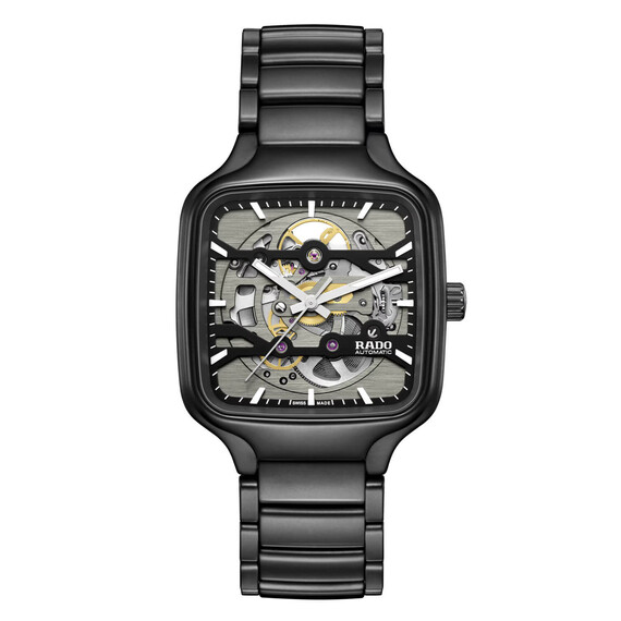 Zegarek Rado True Square Skeleton z ceramiki high-tech