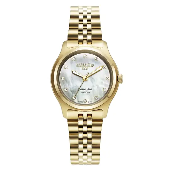 Zegarek damski Roamer Cassandra Diamond 626847 48 89 20, Wersja: żółte złoto 