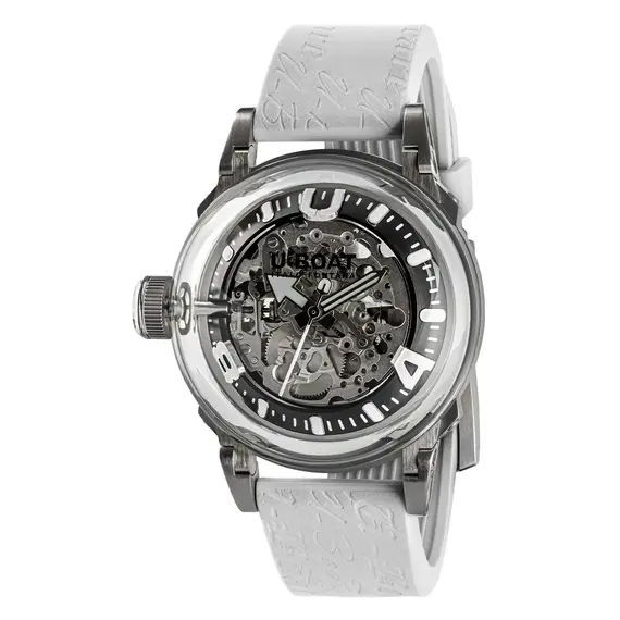 Zegarek męski U-BOAT U-65 Automatic 44 mm SS White 3346, Wersja: biała 