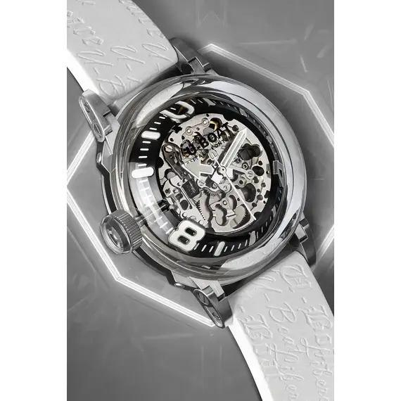 Zegarek męski U-BOAT U-65 Automatic 44 mm SS White 3346, Wersja: biała , 3 image