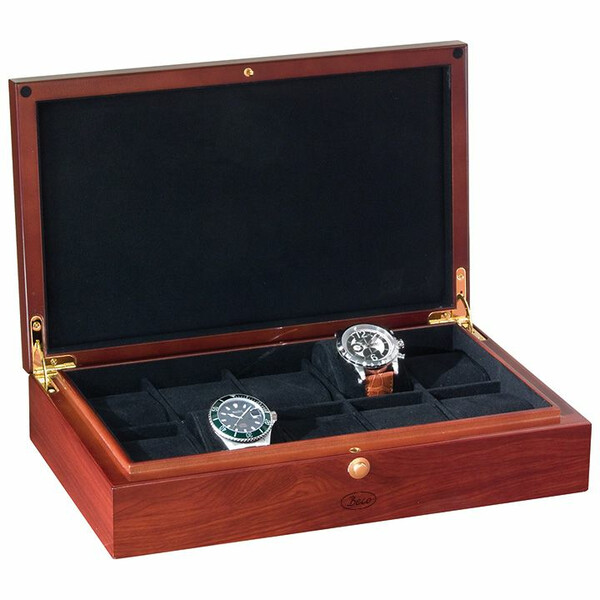 Pudełko na 10 zegarków brązowe