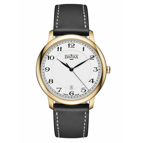 Davosa Amaranto to męski pozłacany zegarek z jasną tarczą i szkłem szafirowym.