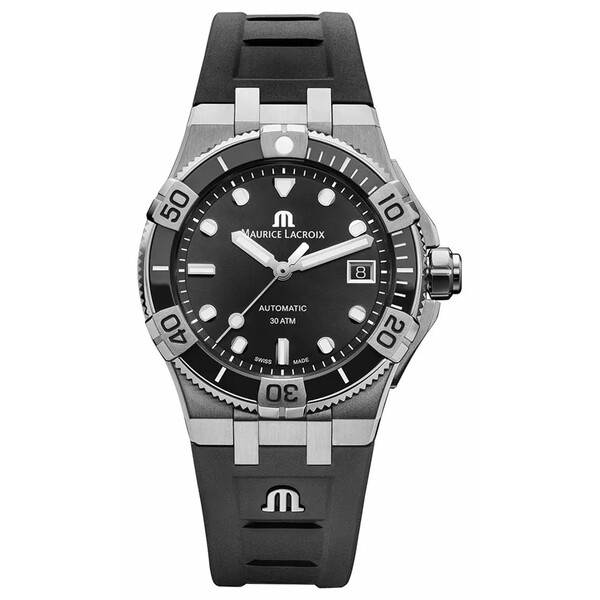 Czarny sportowy zegarek Maurice Lacroix AI6057-SSL20-330-2