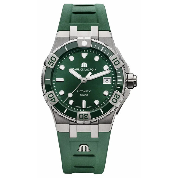 Zegarek na zielonym pasku gumowym Maurice Lacroix