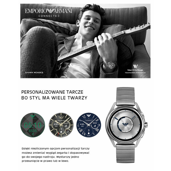 Emporio Armani Matteo Connected ART5006 Smartwatch 4 generacji zegarek męski