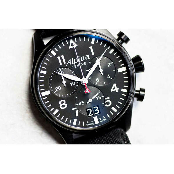 Alpina Startimer Pilot Big Date Chronograph AL-372B4FBS6 tarcza zegarka