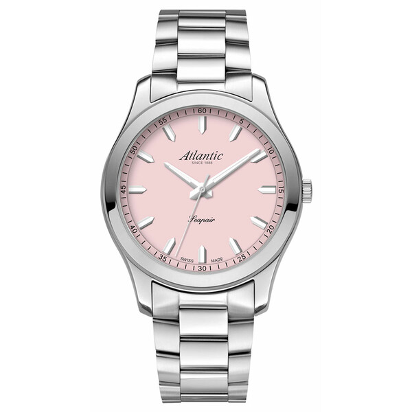 Klasyczny zegarek damski z różową tarczą Atlantic 20335.41.91PK