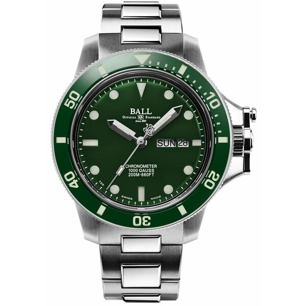 Nurkowy zegarek Ball w zielonej kolorystyce