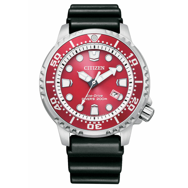 Zegarek nurkowy Citizen Promaster Diver z czerwoną tarczą