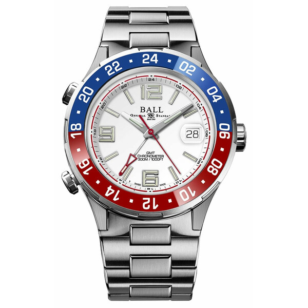Limitowany zegarek z funkcją trzech stref czasowych Ball DG3038A-S2C-WH