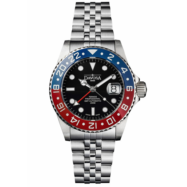 Profesjonalny zegarek nurkowy Davosa z pierścieniem Pepsi