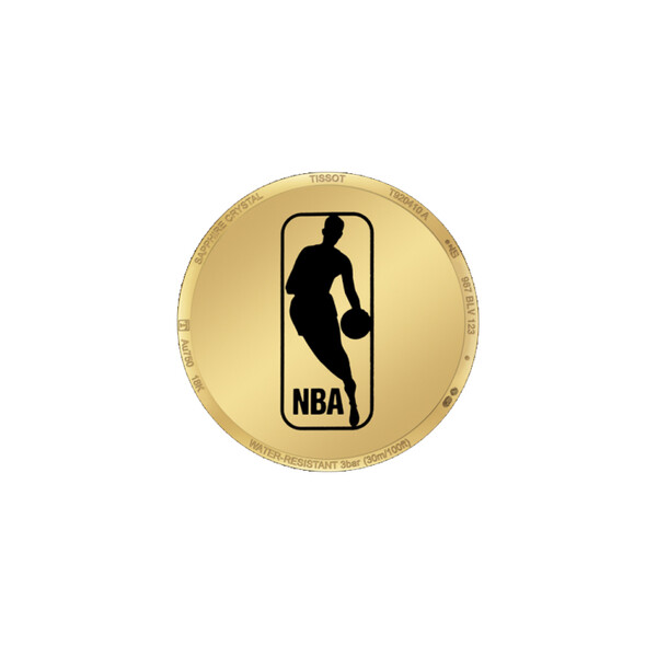 Złoty dekiel z logiem NBA