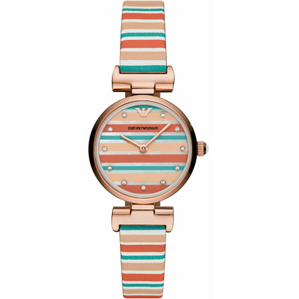 Emporio Armani Gianni T-Bar AR11292 zegarek z dodatkowym paskiem w kolorowe pasy