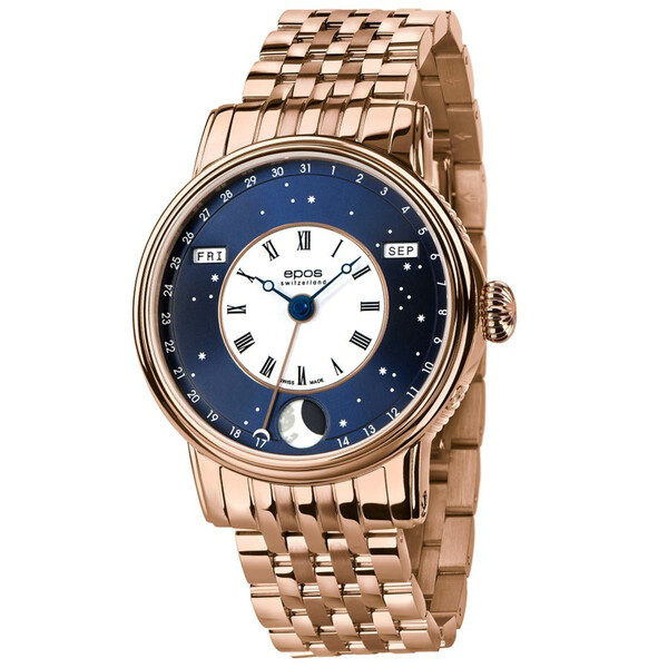 Złocony zegarek Epos Oeuvre D'Art V-Style 3439.322.24.26.34 na bransolecie.