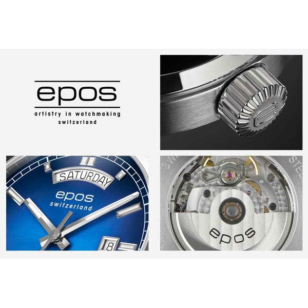 Szczegóły zegarka Epos Passion Day Date 3501 wersja niebieska