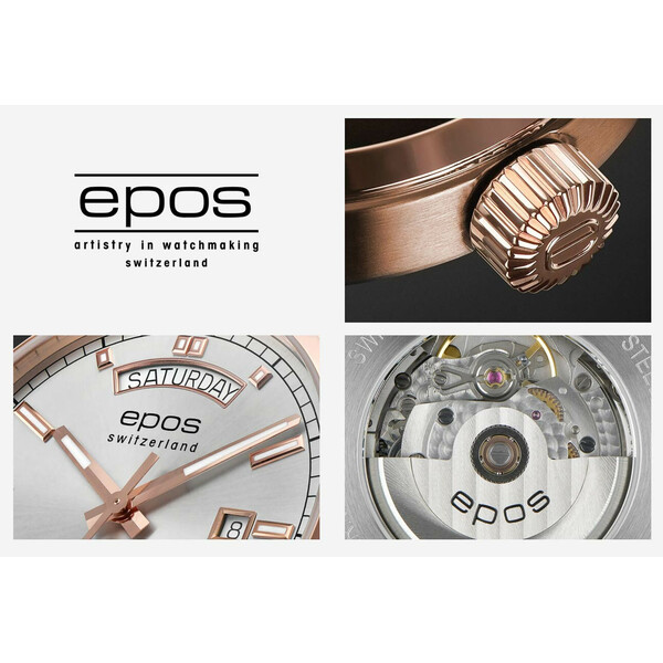 Szczegóły zegarka Epos Passion Day Date 3501 w wersji złotej