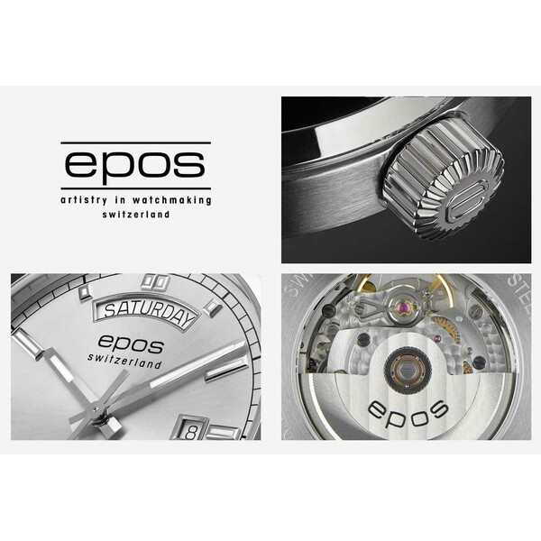 Szczegóły zegarka Epos Passion Day Date 3501 w wersji srebrnej