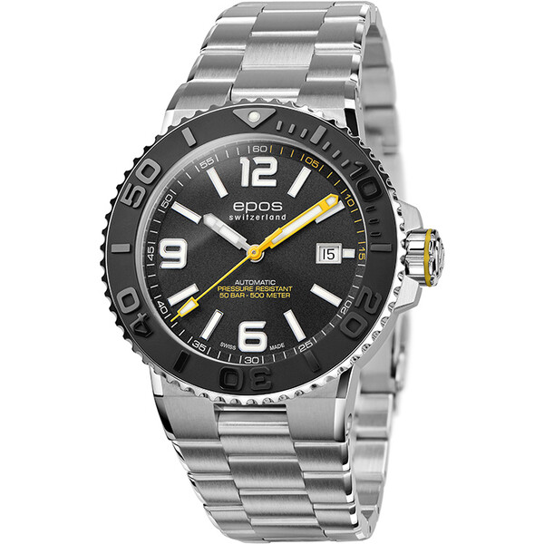 Zegarek nurkowy Epos Sportive Diver 3441.131.20.55.30 z czarną tarczą