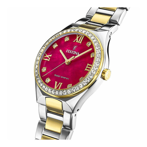 Festina zegarek damski bicolor z kryształkami