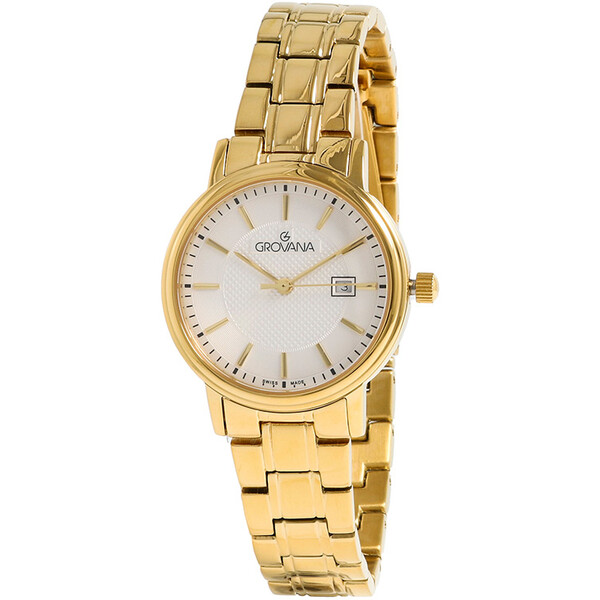 Grovana GV5550.1119 zegarek damski, klasyczny, pozłacany żółtym złotem PVD.