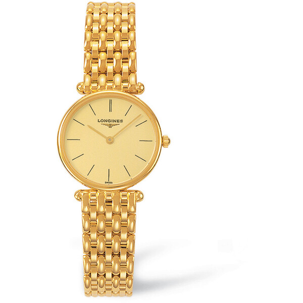 Złoty damski zegarek Longines Agassiz