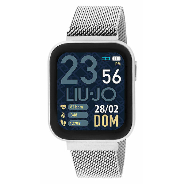 Wielofunkcyjny smartwatch na srebrnej bransoletce Liu Jo Luxury.