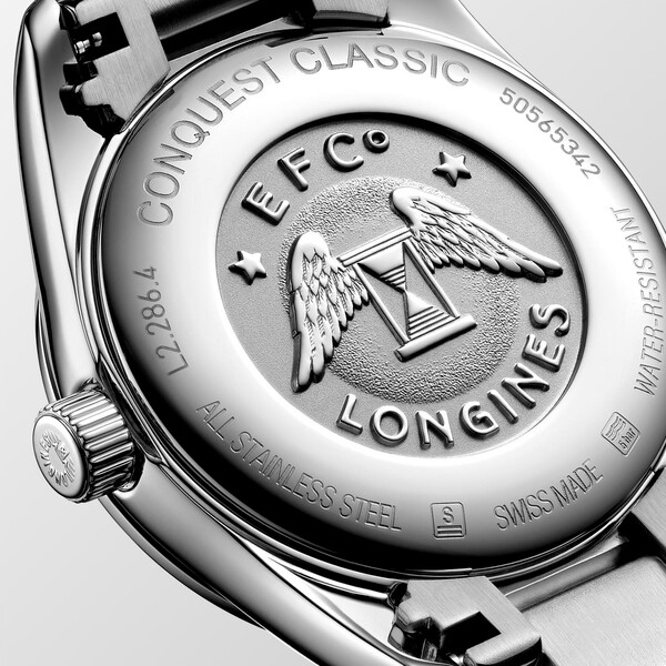Transparentny dekiel zegarka Longines Conquest Classic L2.286.4.72.6