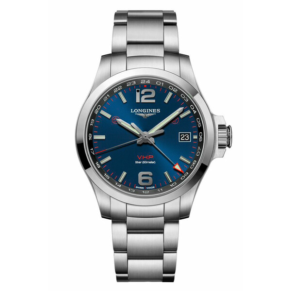 Sportowy zegarek Longines Conquest V.H.P. GMT L3.718.4.96.6