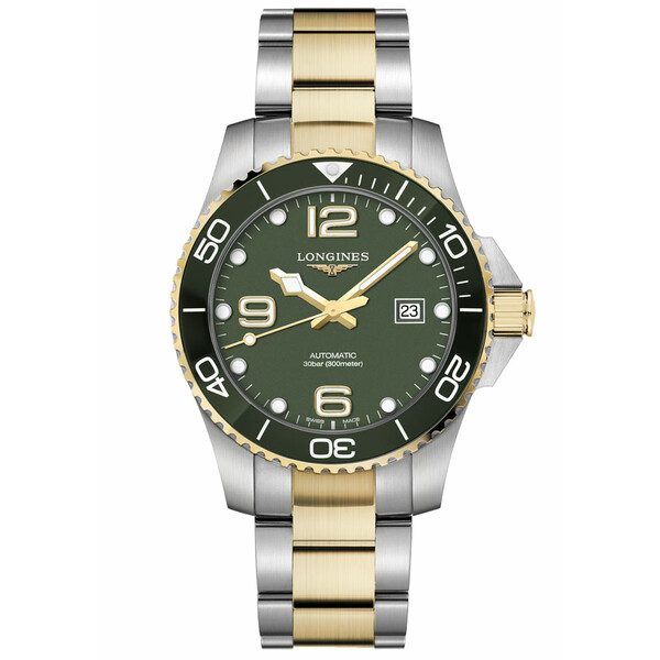 Zegarek nurkowy Longines HydroConquest Automatic L3.782.3.06.7 z zieloną tarczą