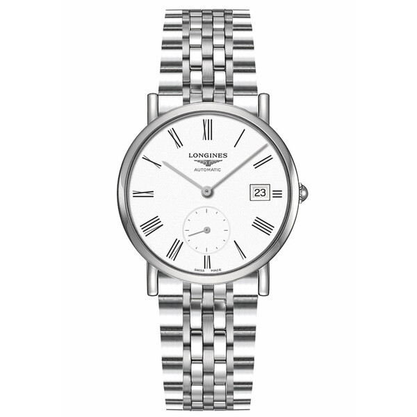 Zegarek damski Longines Elegant Lady L4.312.4.11.6 z białą tarczą i rzymskimi indeksami