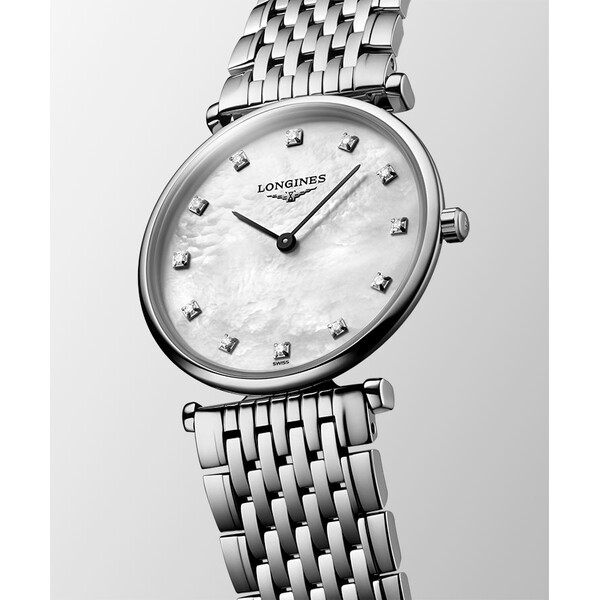 Tarcza z diamentami w zegarku Longines L4.512.4.87.6