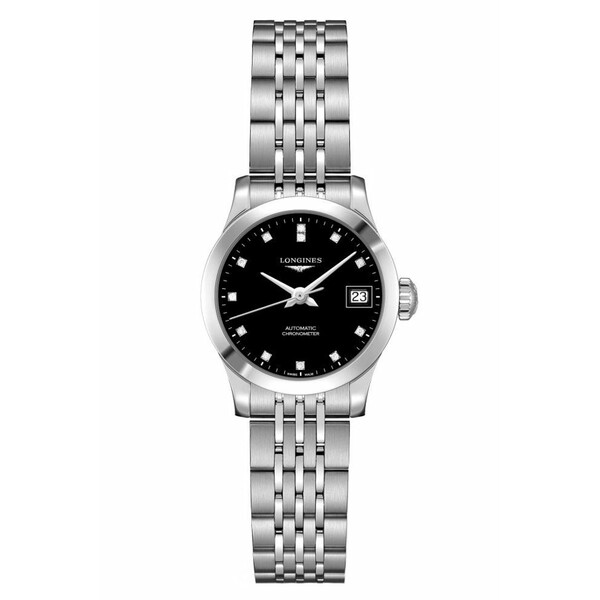 Szwajcarski zegarek Longines Record L2.320.4.57.6 na stalowej bransolecie