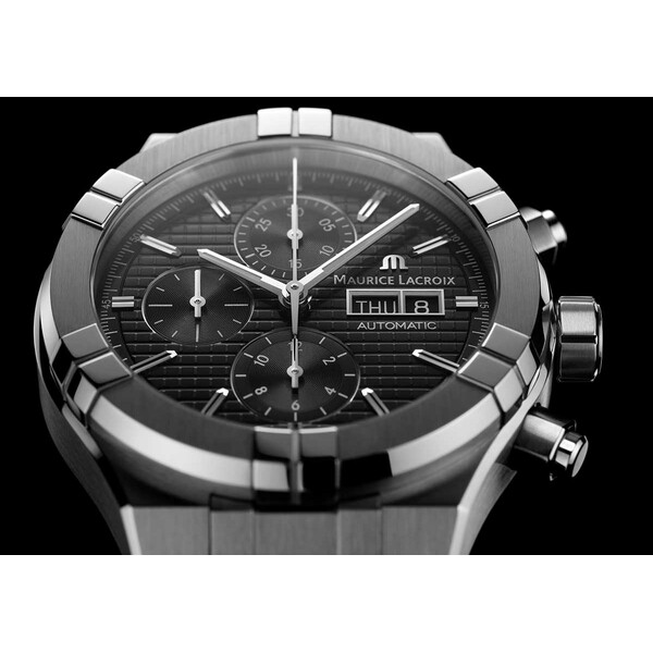 Maurice Lacroix Aikon Automatic Chronograph AI6038-SS002-330-1 zegarek z czarną tarczą